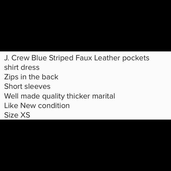 J. Crew faux leather pocket blue striped dress! - Picture 9 of 9